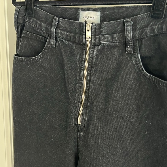 Frame Zip Le High N Tight Straight leg in Film Noir - Picture 3 of 8